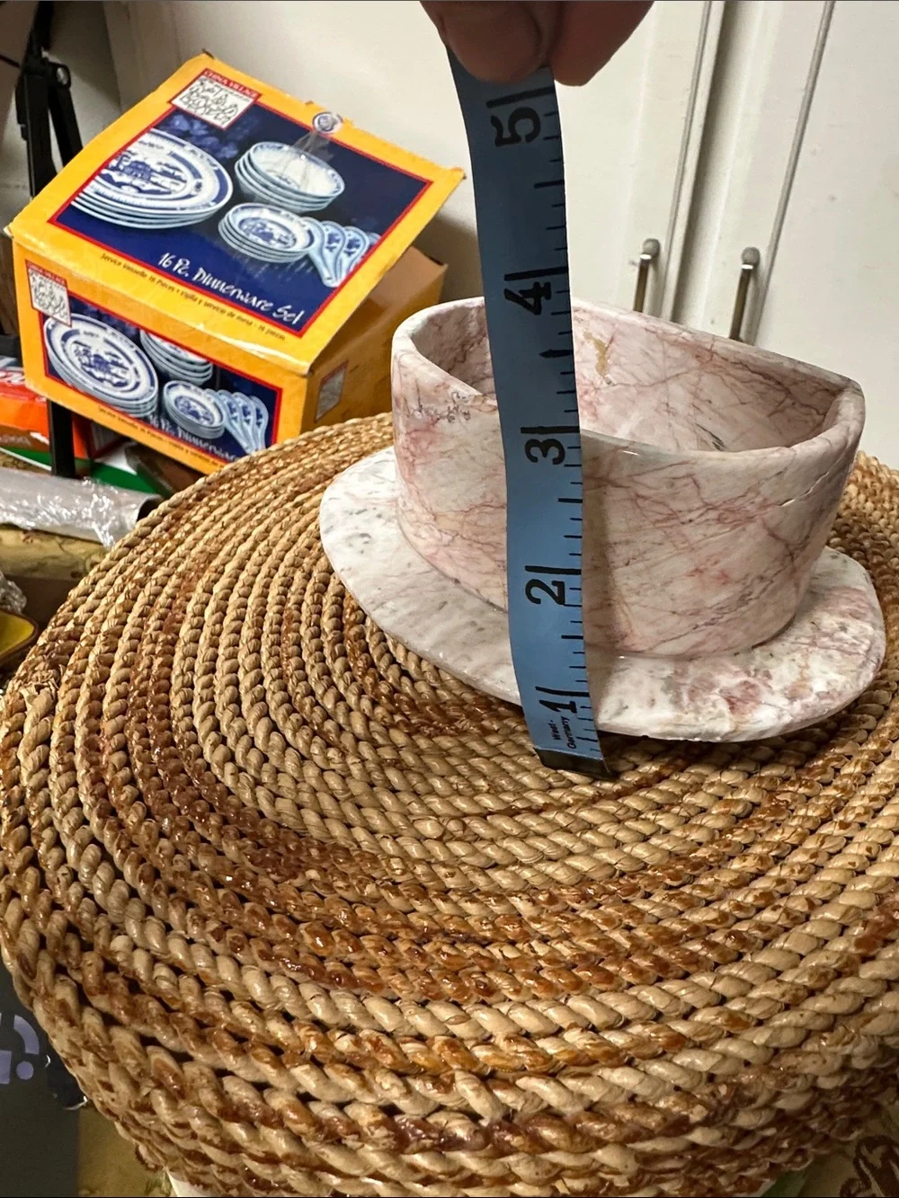 Marble Covered Serving Dish - Pink Marble Finish